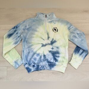 Abercrombie Kids Tie-Dye Quarter Zip Pullover Sweatshirt | Size 9/10 Y